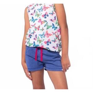 NEW APPAMAN girl's metallic shorts in navy